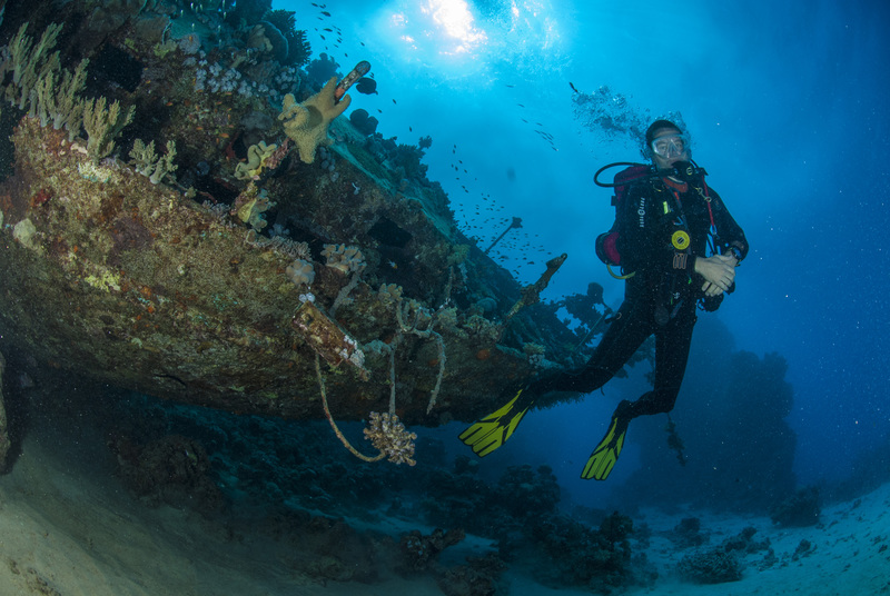 Diver with Wreck