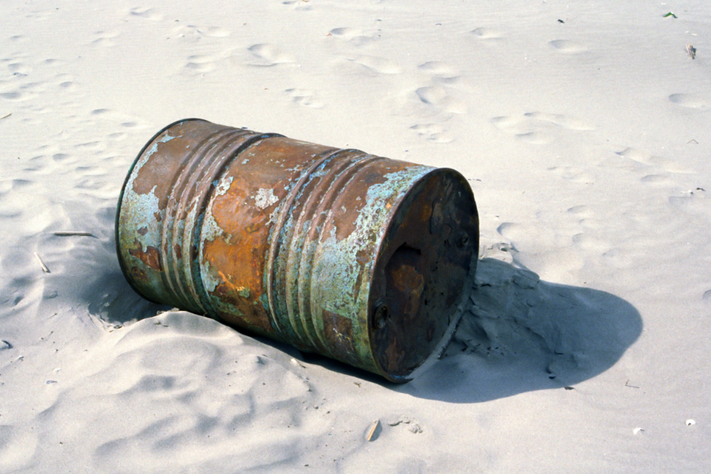 Barrel on a beach