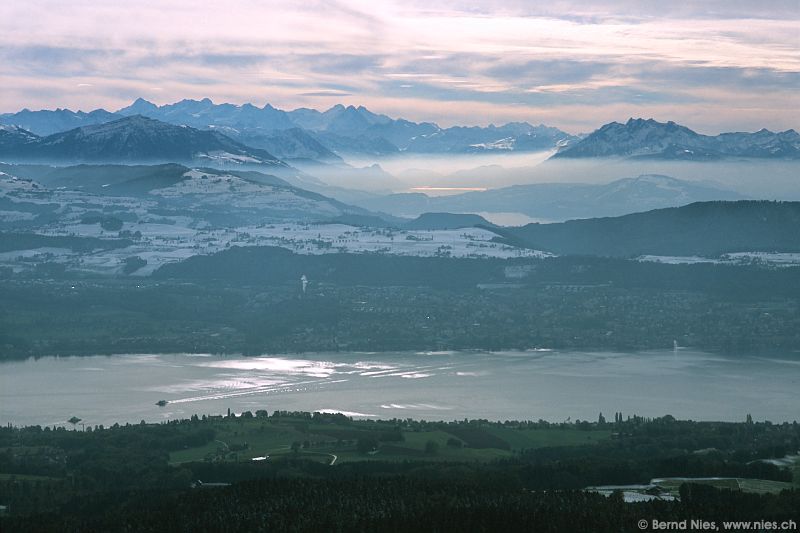 Lake Zurich and the Alps