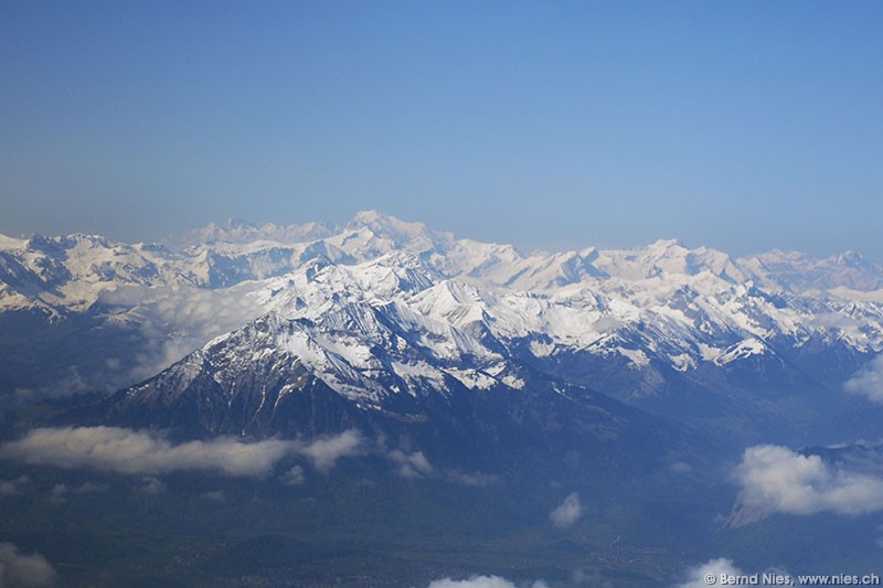 Mountain summits with snow