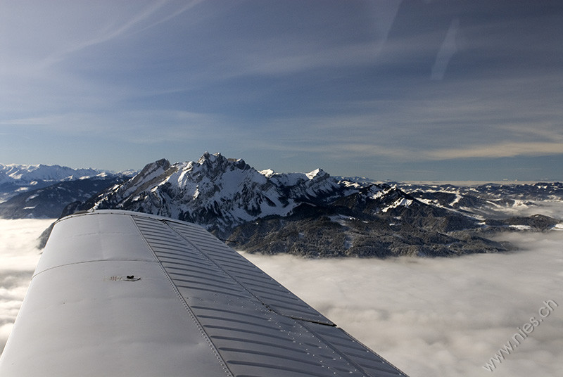 Flying above fog