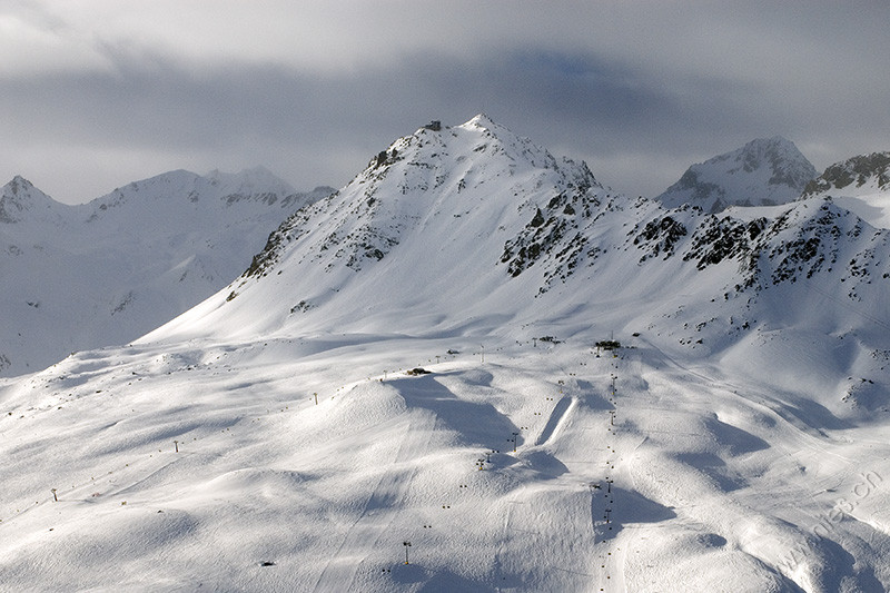 Mountains with ski lifts