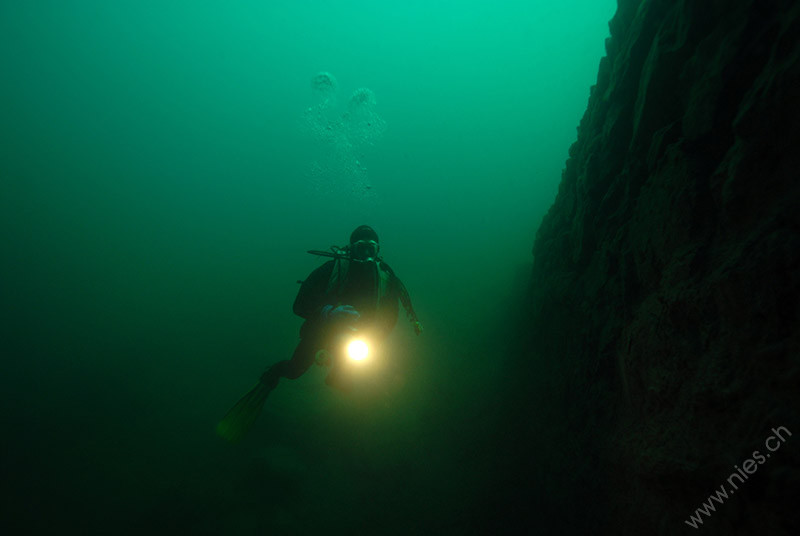 Diver with torch