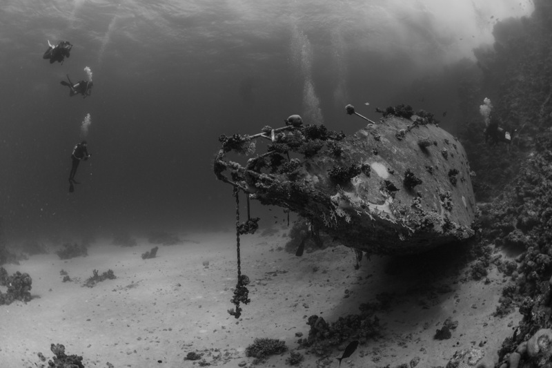 Shipwreck with Divers