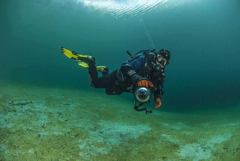 Diver with Fisheye