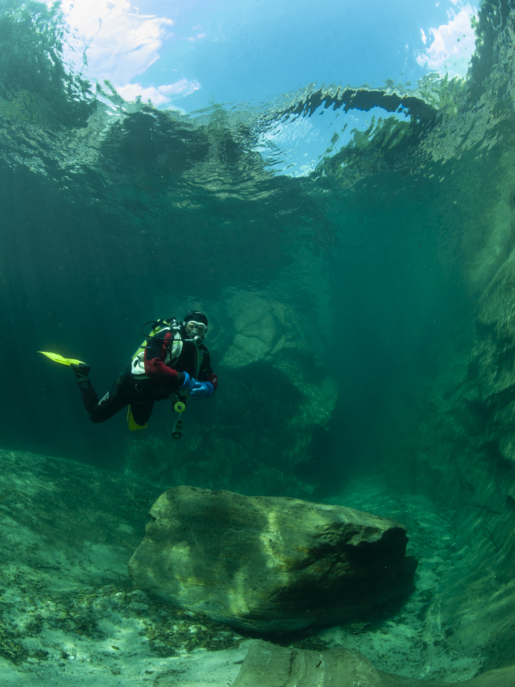 Roman Bridge with Diver