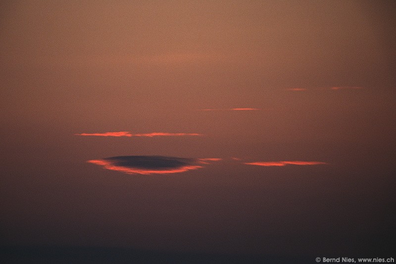 Cloud above horizon