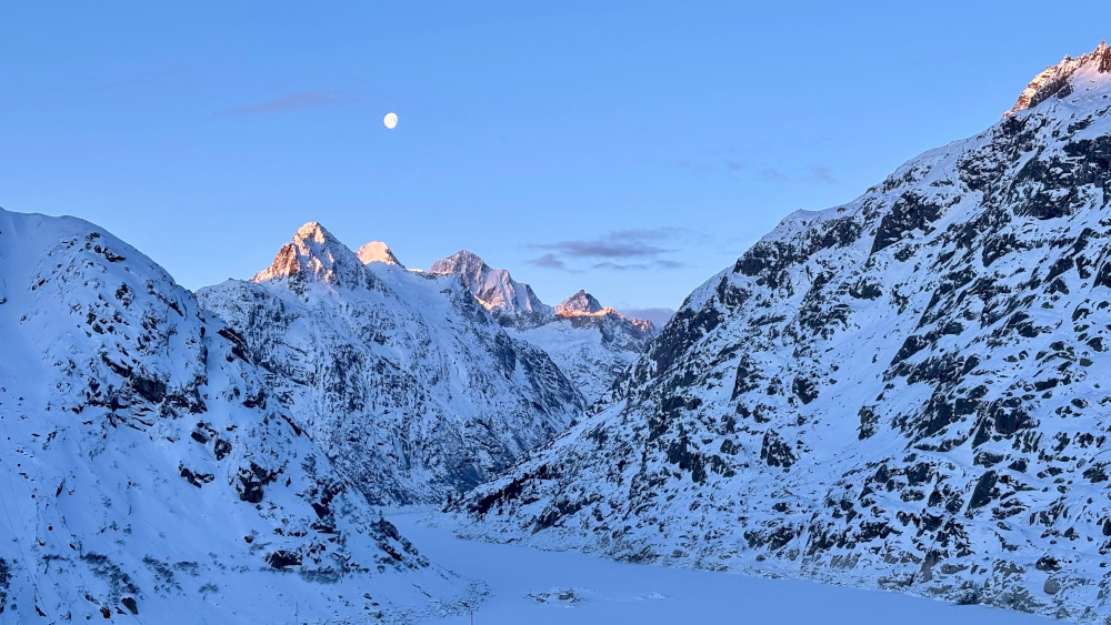 Lake Grimsel with Moon