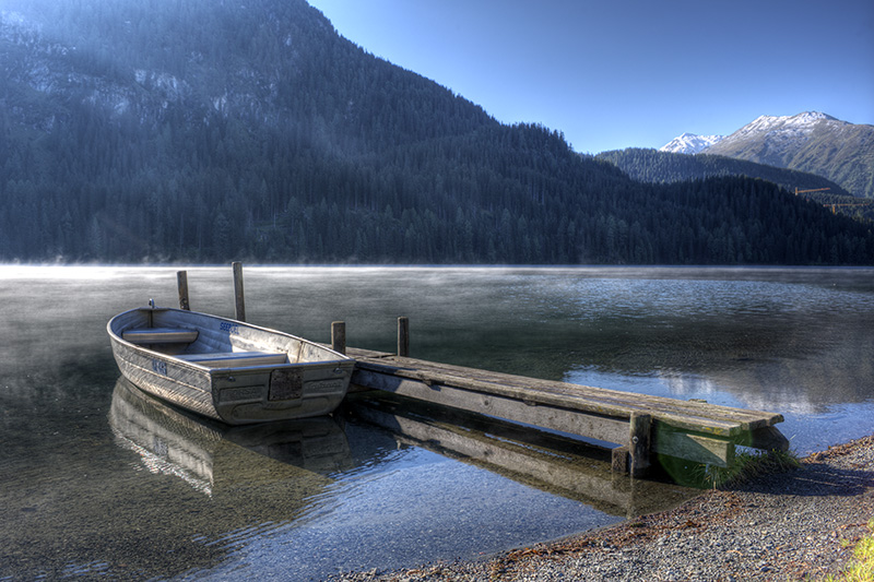 Boat on Lake Davos