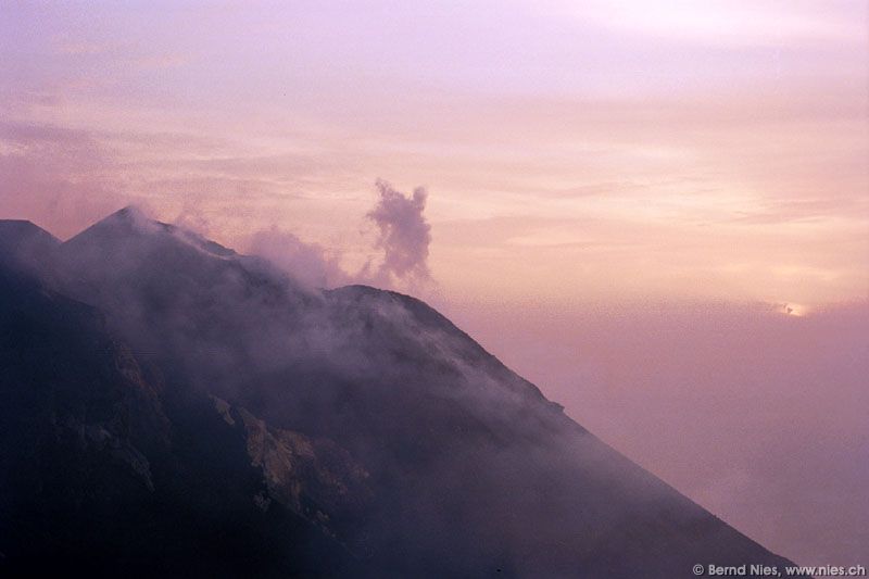 Smoking Stromboli Volcano