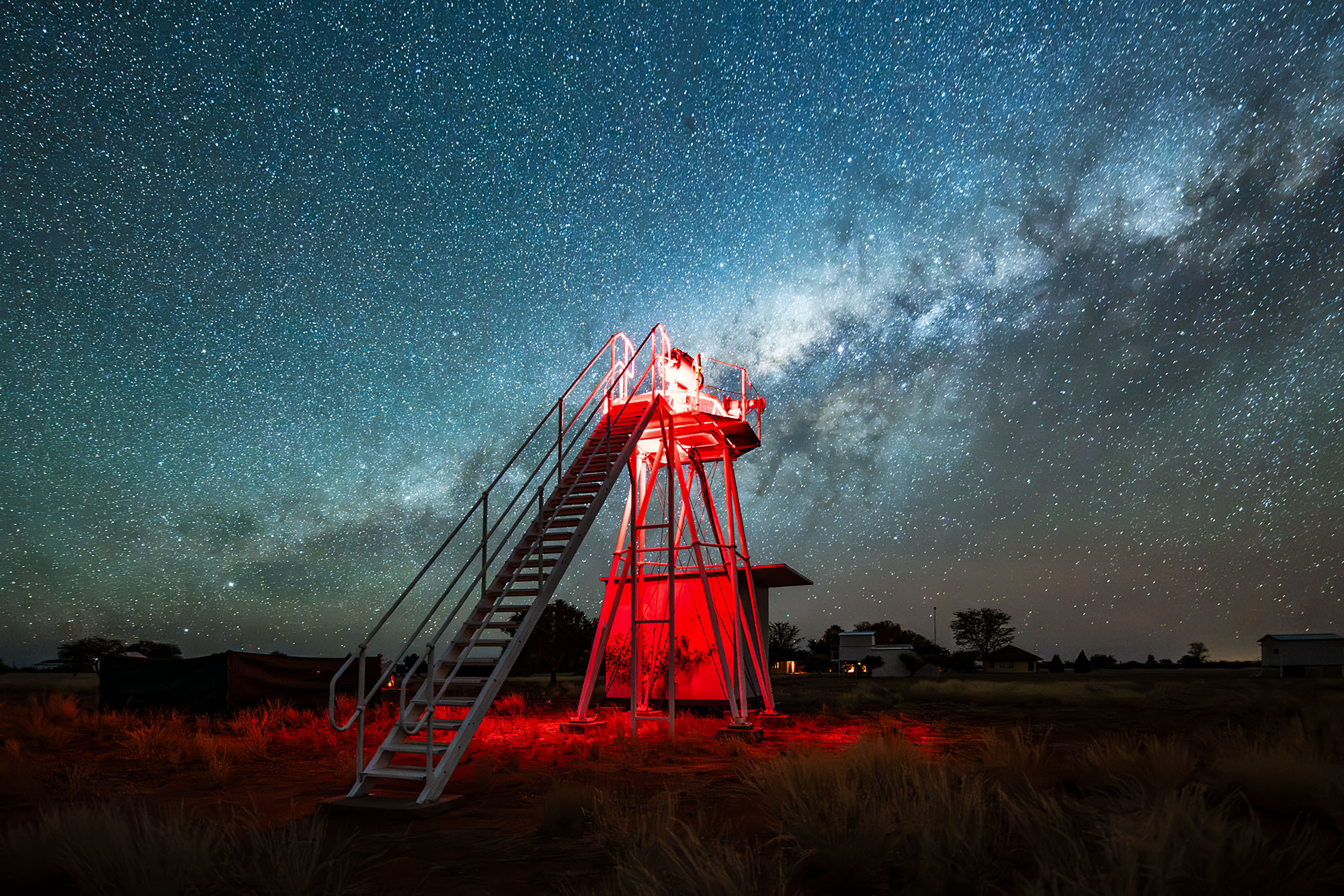 Erwachen der Remote-Sternwarte mit Milchstrasse