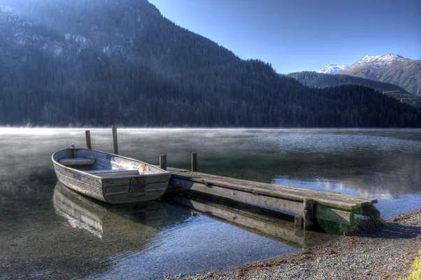 Boat on Lake Davos