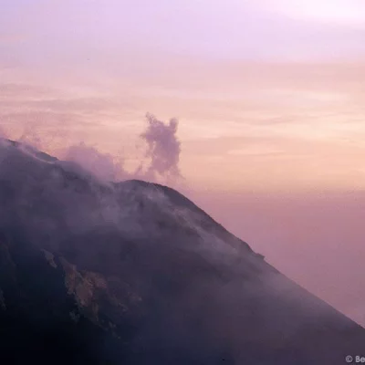 Smoking Stromboli Volcano