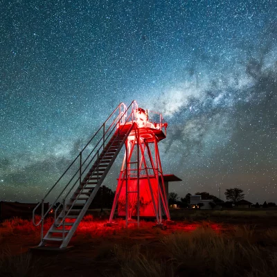Erwachen der Remote-Sternwarte mit Milchstrasse