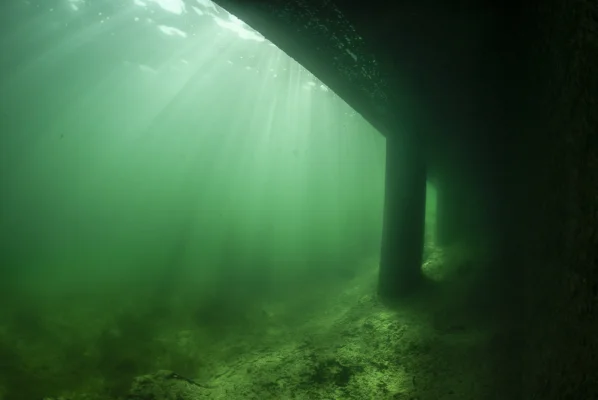 Underneath the pump house