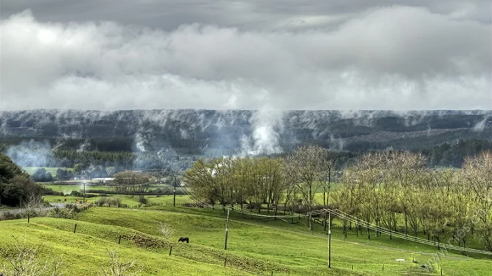 Geothermische Dampfwolken