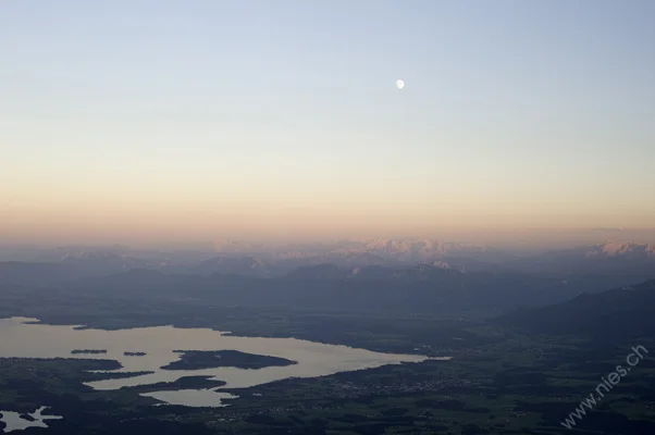 Moon above Lake Chiem