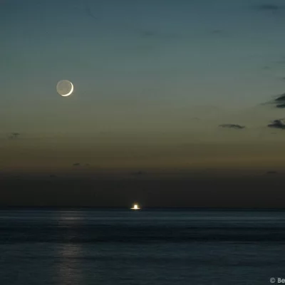Moon Crescent and Boat