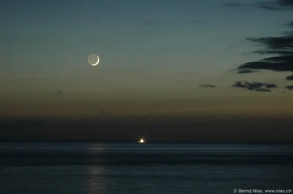 Moon Crescent and Boat